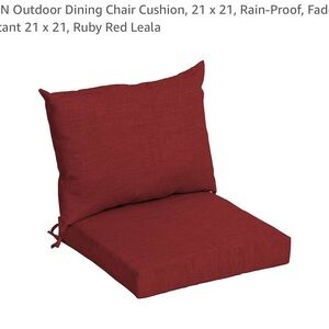 Arden Selections Outdoor Plush Modern Red Dining Chair Cushion, 21 x 21x4 New